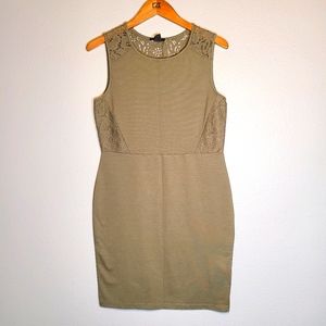 3/$20 H&M Olive Green Lace Panel Dress - M